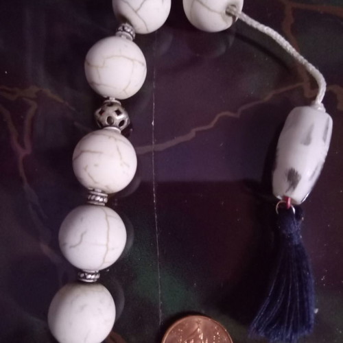 Worry beads with 15mm haolite beads new