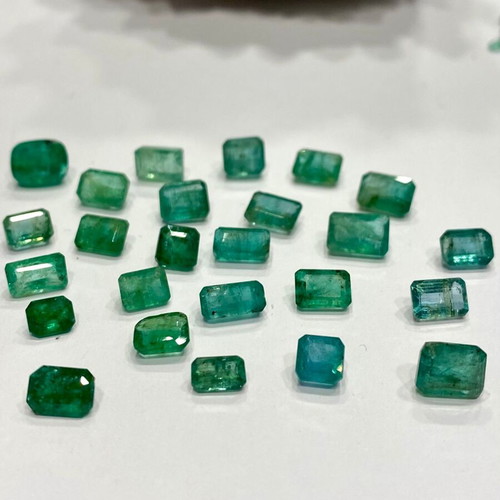Natural emerald cut stones 24 carats new, non heat treated