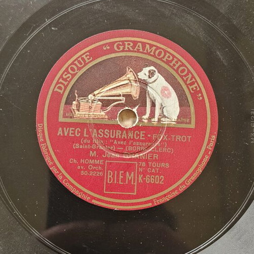 French Gramophone Record 1930 Jean Granier, like new