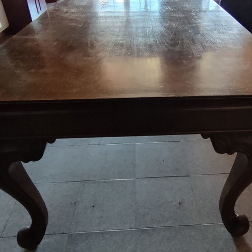 Table and buffet used, set