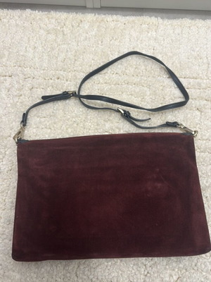 Leather envelope bag crossbody like new, black and red