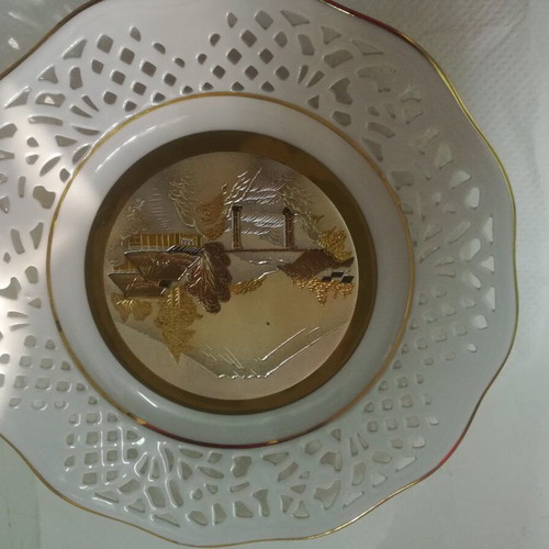 Chokin collection plate like new, English Royal Falcon plate, 2 Chinese sauce plates