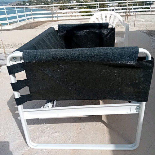 Two-seat sofa like new with metal frame, set of two