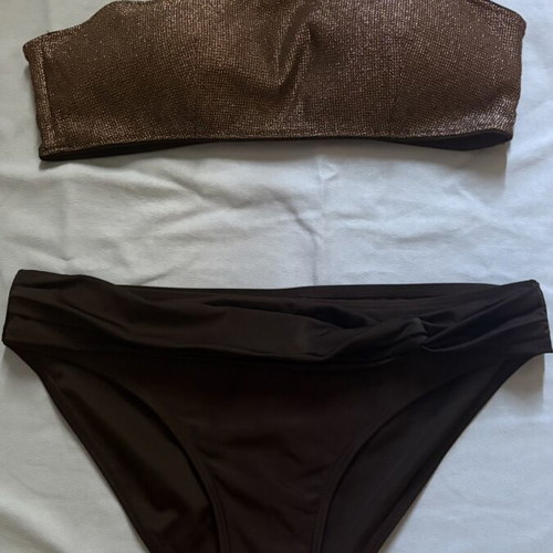 Bikini set like new, size M/L, black and silver
