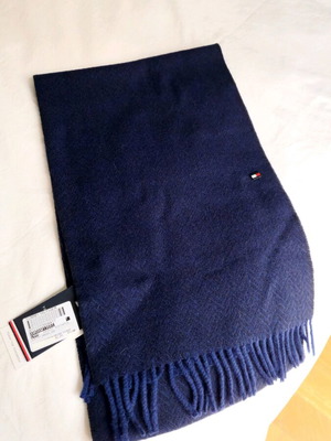 Blue wool scarf Tommy Hilfiger new