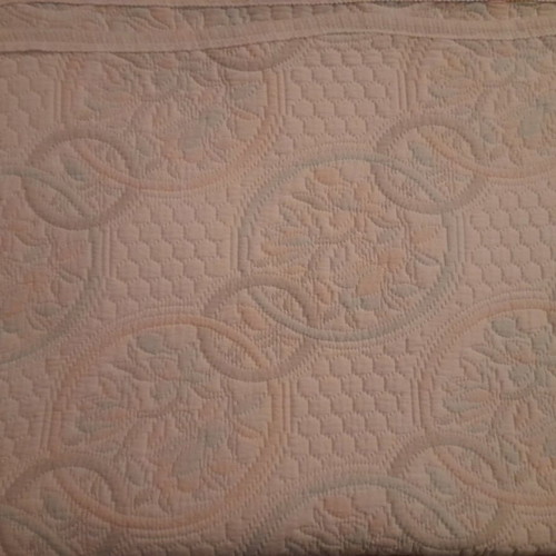 Cotton double quilted blanket like new with pattern