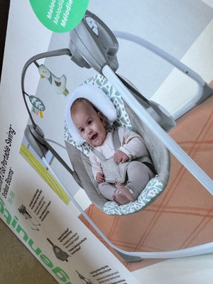 Κουνια Ingenuity Comfort 2 go Portable Swing σαν καινούργιο, γαλάζιο γκρι