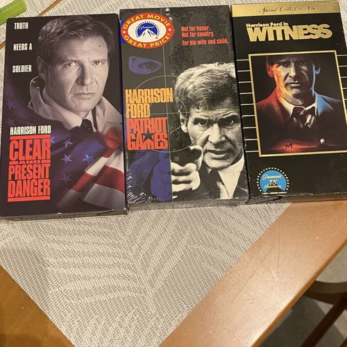 Harrison Ford VHS set, 3 tapes, one sealed