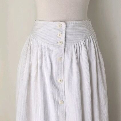 Corduroy skirt white vintage handmade like new
