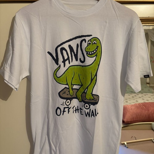 Vans T-shirt like new, white and green, size S
