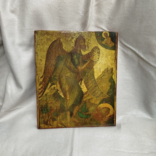 Saint John the Baptist Religious Icon used, wood print