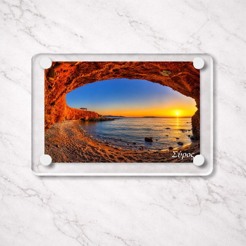 Acrylic fridge magnet 6x9cm – Syros, Greek Summer collection