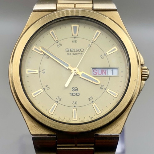 Seiko Quartz 100M 8123-7100 μεταχειρισμένο, επιχρυσωμένο 38mm