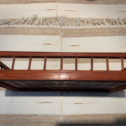 Handmade wooden serving tray new, rectangular, warm rust color