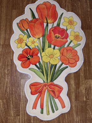 Bath mat new with beautiful flowers 78x50 cm