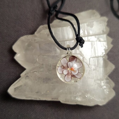 Murano necklace with cords new, pink