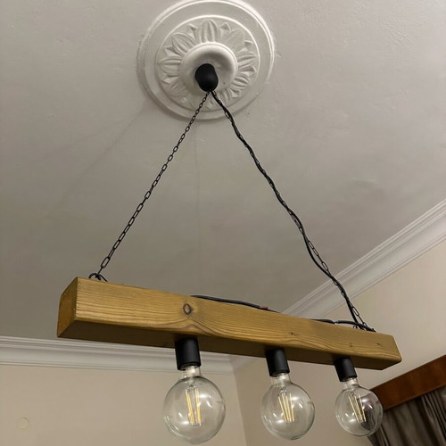 Vintage ceiling light new with warm light bulbs