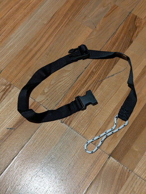 Snowboard safety strap used