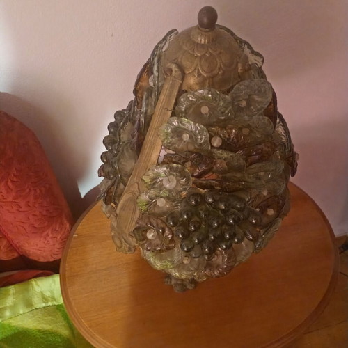 Portatif Murano lamp with bronze base, like new, vintage style