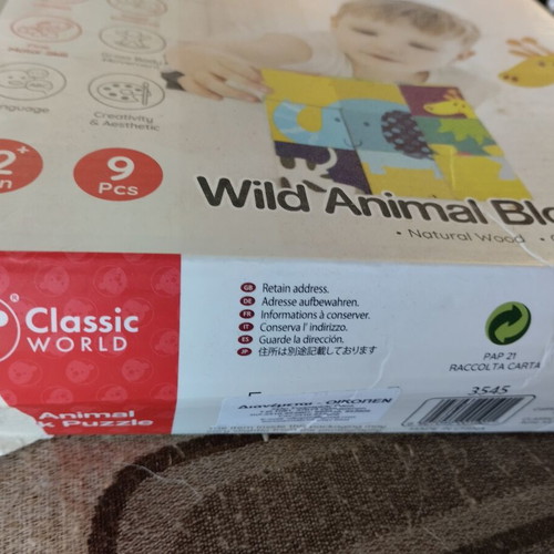 Puzzle with Cubes used, wild animals