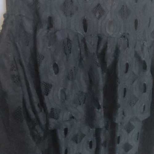 Top blouse with perforated design, size M, black, like new