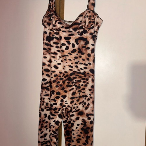 Shein leopard print one-piece suit M new, black and brown