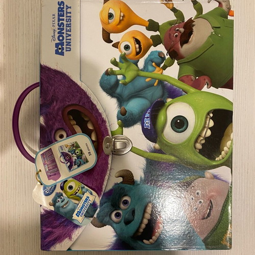 Disney Monsters University School Book Bag with Folder and Colouring Box new