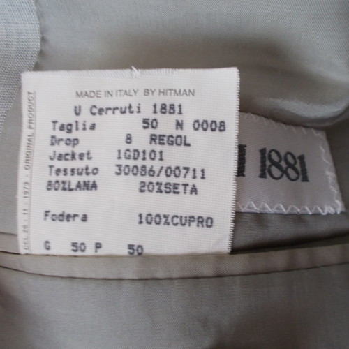 Cerruti 1881 men's suit like new, light gray, wool and silk, size 50
