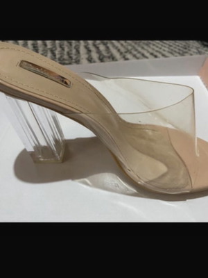 Bozikis transparent sandals size 39 new, beige