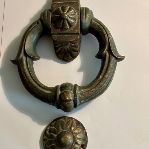 Antique door knocker used, 18th century, handmade, 1.5 kg