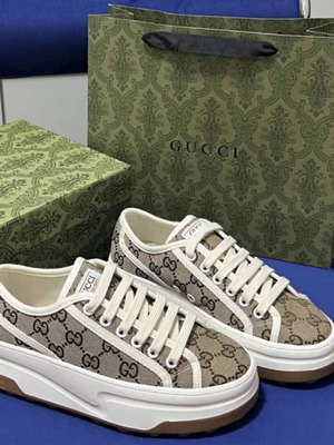 Γυναικεία sneakers Gucci GG Supreme Platform νέα, μπεζ και καφέ
