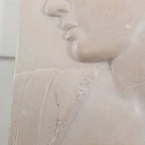 Relief depiction of Apollo of Olympia in plaster 25x28 cm without frame