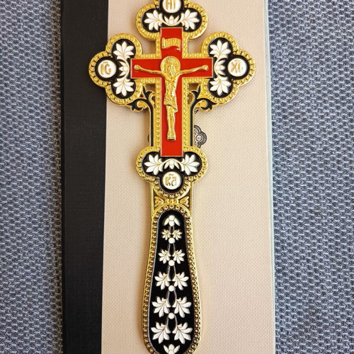 Blessing and Sanctification Cross new, bronze with enamel
