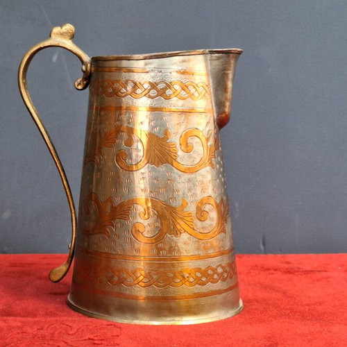 Copper jug used, folk art collectible