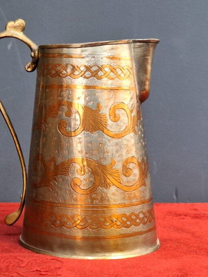 Copper jug used, folk art collectible