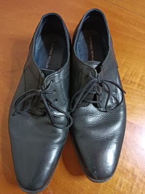 Leather men's shoes size 42 black used