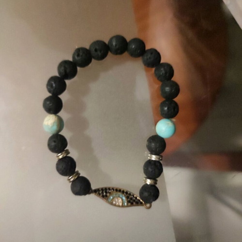 Bracelets with volcanic stone from Santorini like new, set of three