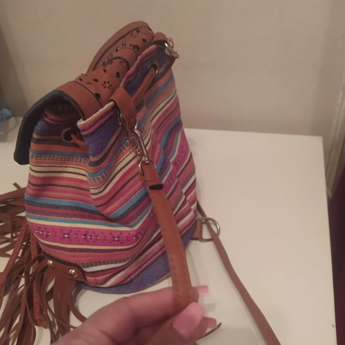 Backpack with fringes like new, brown