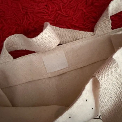 Mini canvas tote bag like new with evil eye print