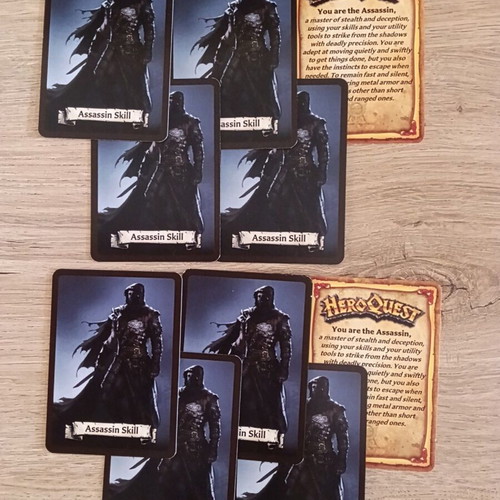 HeroQuest Assassin Hero expansion like new with 8 skill cards