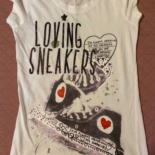 Blouse with sneakers print