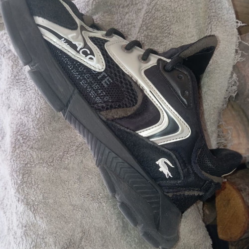 Lacoste sneakers size 44.5 used, black with repair