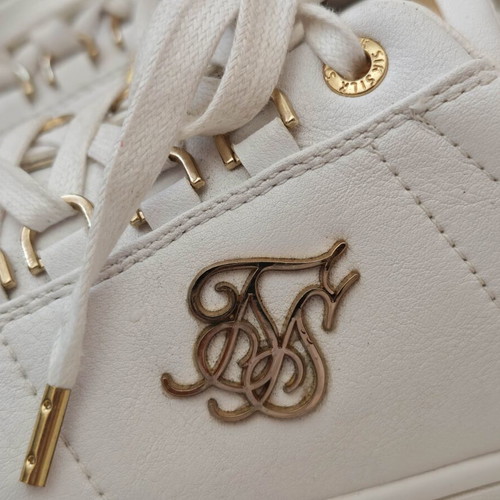 Siksilk leather shoes, white, size 43