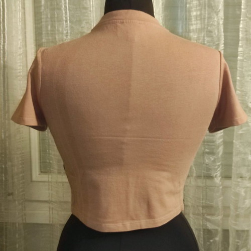 Jennyfer Fearless athletic crop top like new, size S, beige and white