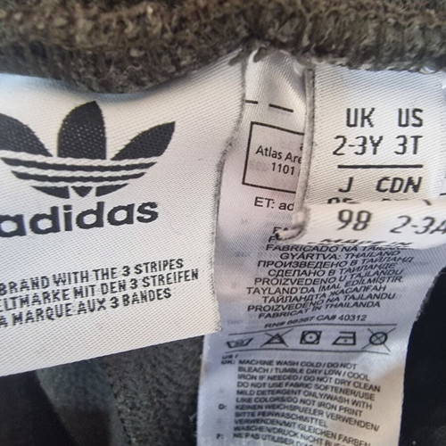 Adidas pants used, grey, size 2-3 years