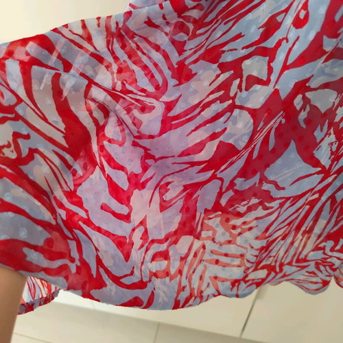 Anonyme Designers long formal dress, red and turquoise, size S