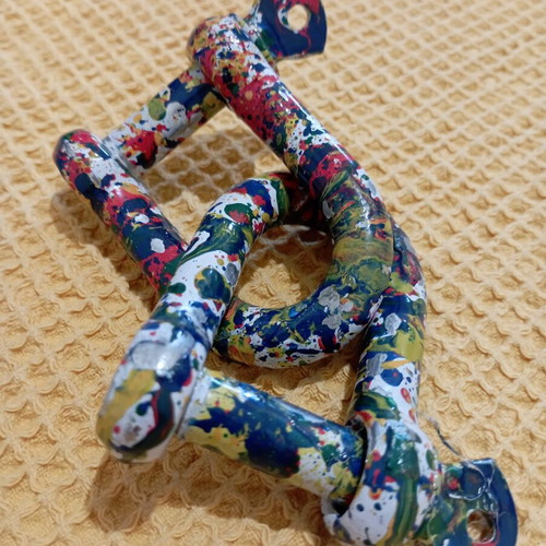 Modern decorative sculpture chain links, pop art style