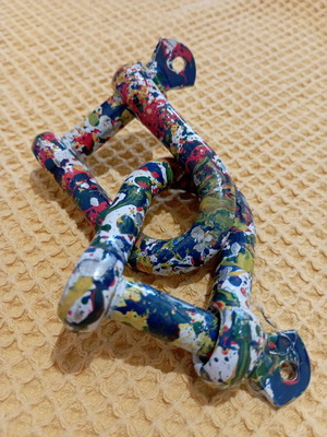 Modern decorative sculpture chain links, pop art style