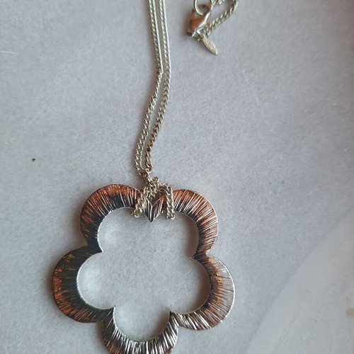 Necklace with long silver chain like new