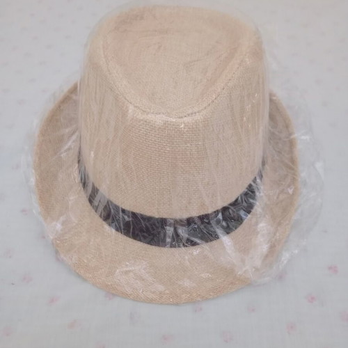 Panama hat new, dark beige and brown, one size